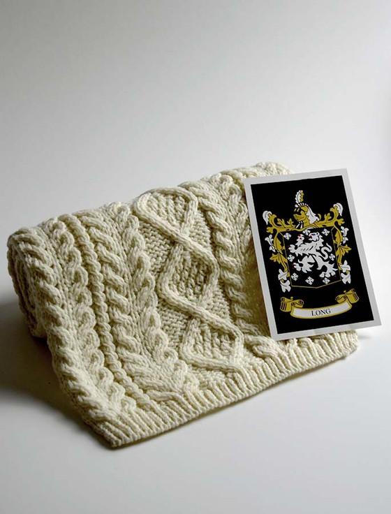 aran cashmere Long Clan Scarf