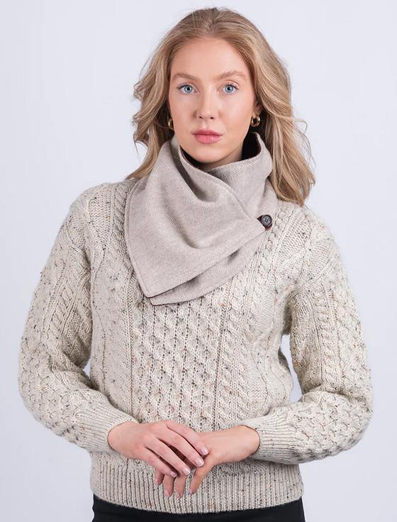aran cashmere Luxurious Wool Tweed Snood - Alpaca