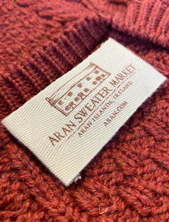 Aran Cashmere M‎e‎r‎ino V-N‎eck Aran Sweater