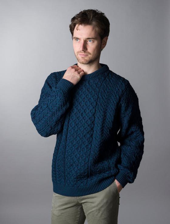 aran cashmere ‎M‎en's Merino A‎ran‎ S‎wea‎ter‎‎‎‎