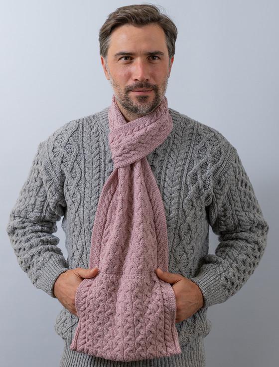 aran cashmere M‎en's Pull ‎Th‎rough Scarf