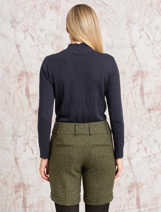 Aran Cashmere Maggie Tweed Shorts - Moss Fleck