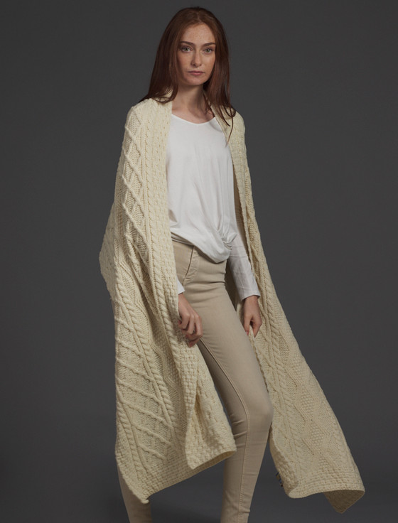 aran cashmere Maher Clan Aran Wrap
