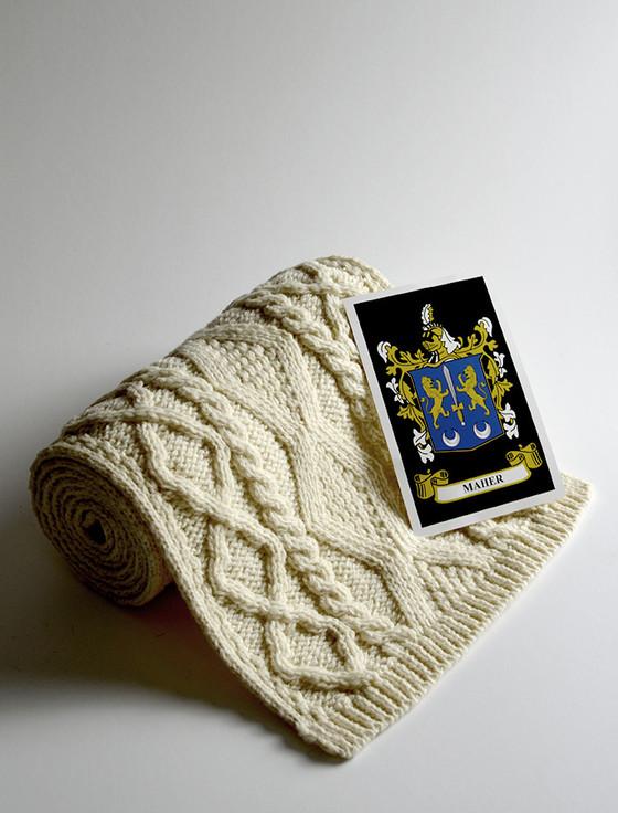aran cashmere Maher Clan Scarf