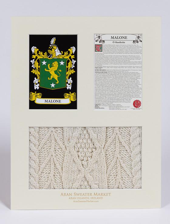 Aran Cashmere Malone Clan Aran & History Display
