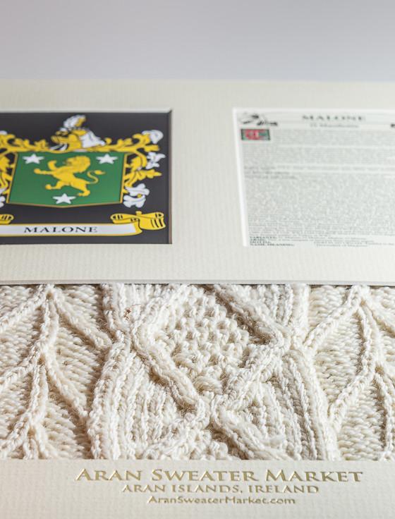 Aran Cashmere Malone Clan Aran & History Display
