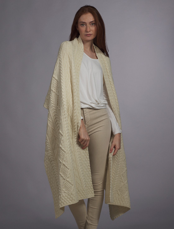 aran cashmere Malone Clan Aran Wrap