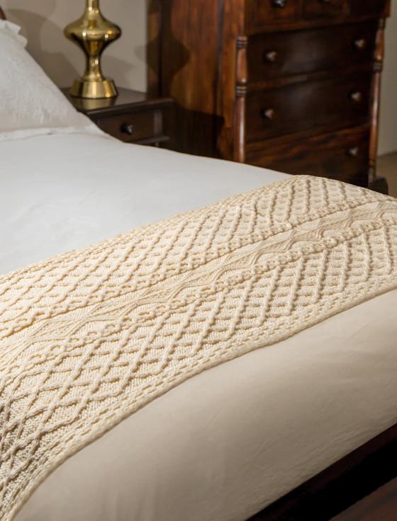aran cashmere Maloney Clan Aran Bed Runner