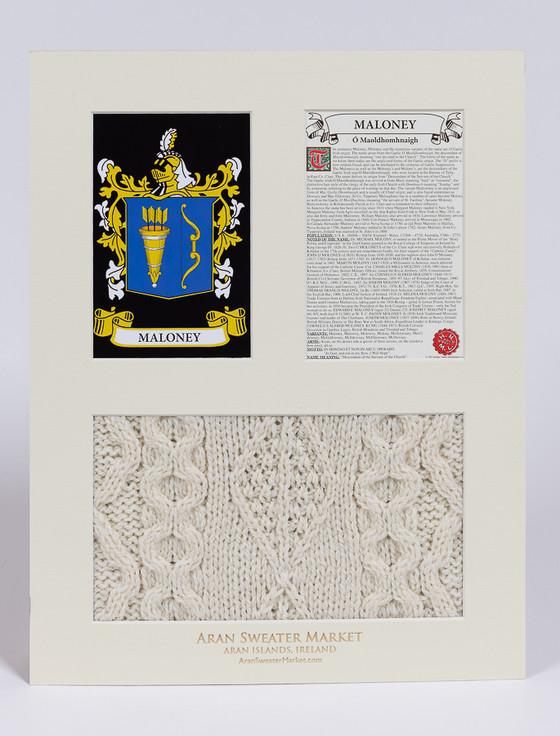 Aran Cashmere Maloney Clan Aran & History Display