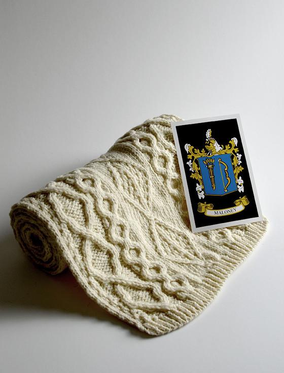 aran cashmere Maloney Clan Scarf