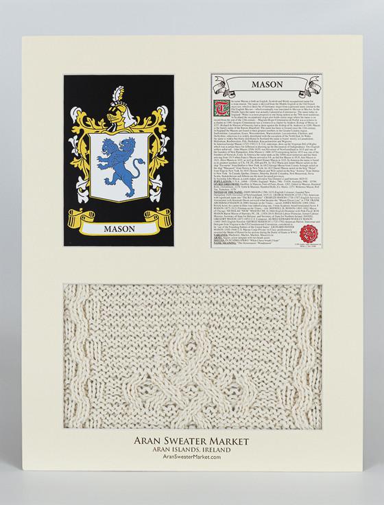 Aran Cashmere Mason Clan Aran & History Display