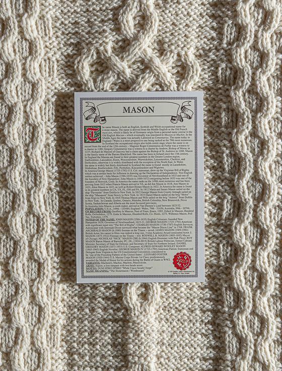 Aran Cashmere Mason Clan Scarf