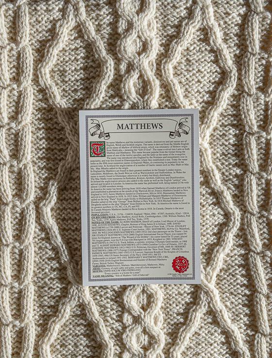 Aran Cashmere Matthews Clan Scarf