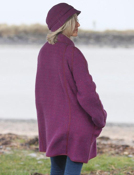 Aran Cashmere Maureen Tweed Coat - Twill Mauve