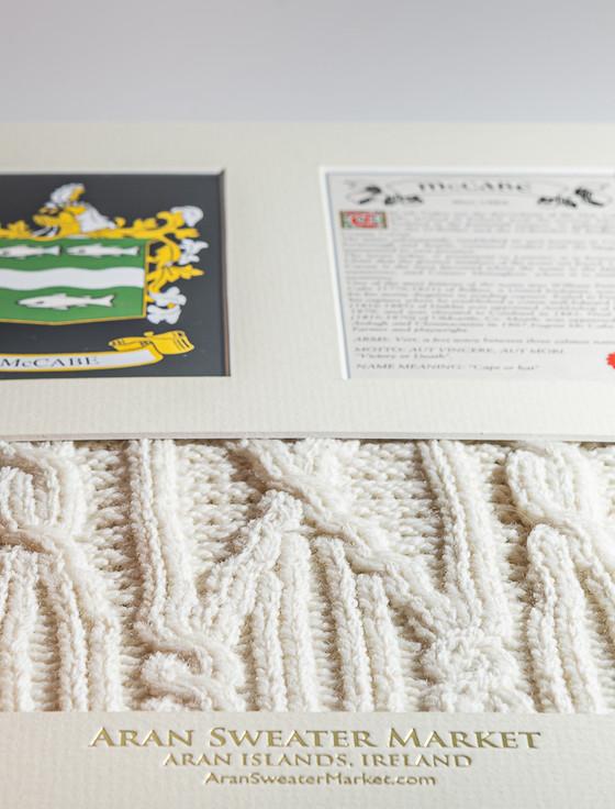 Aran Cashmere Mc Cabe Clan Aran & History Display