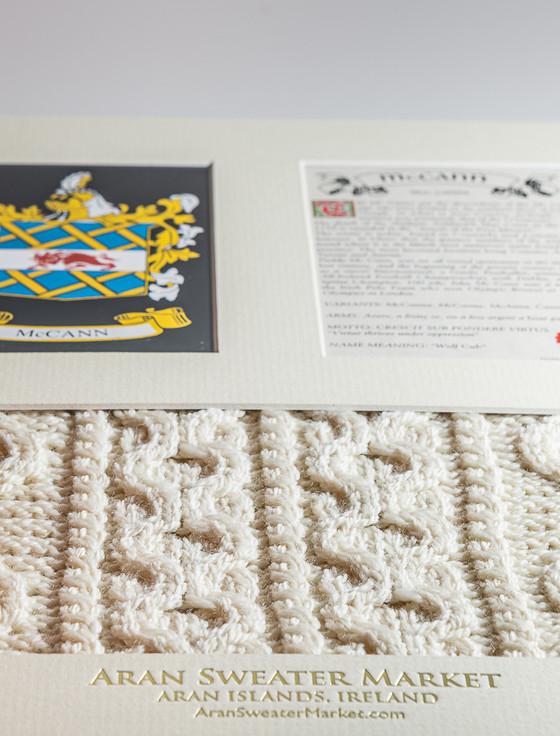 Aran Cashmere Mc Cann Clan Aran & History Display