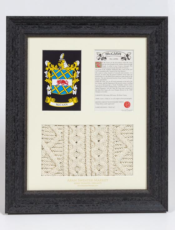 aran cashmere Mc Cann Clan Aran & History Display