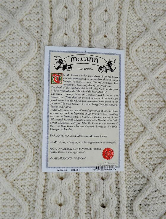 Aran Cashmere Mc Cann Clan Aran Throw