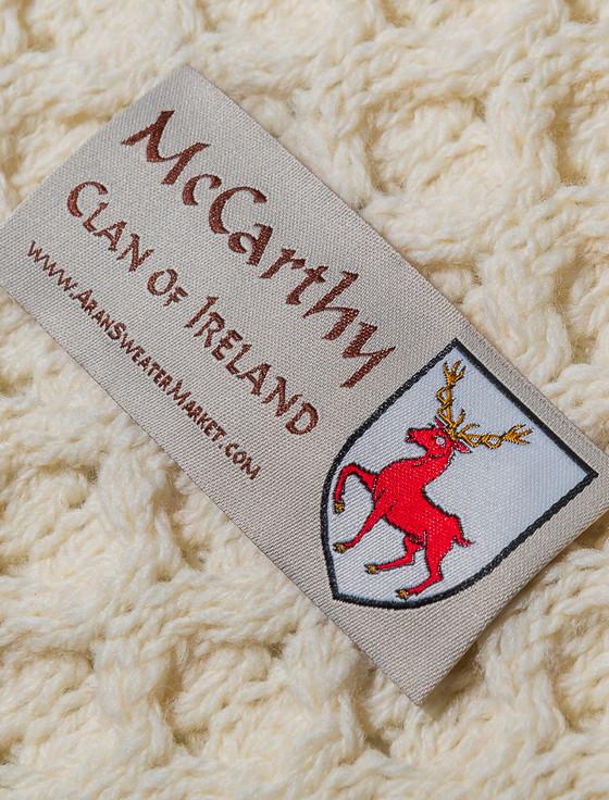 Aran Cashmere Mc Carthy Clan Aran Baby Blanket