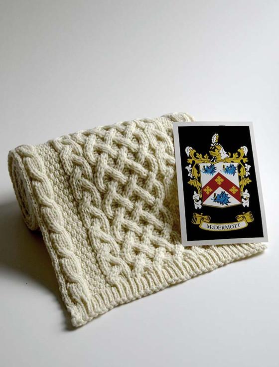 aran cashmere Mc Dermott Clan Scarf