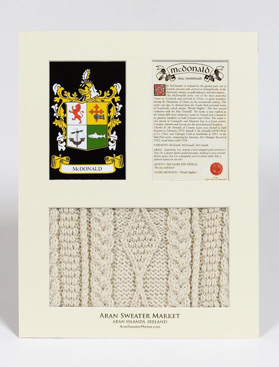 Aran Cashmere Mc Donald Clan Aran & History Display