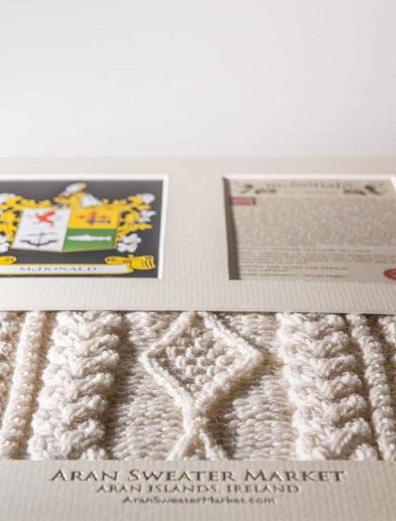 Aran Cashmere Mc Donald Clan Aran & History Display
