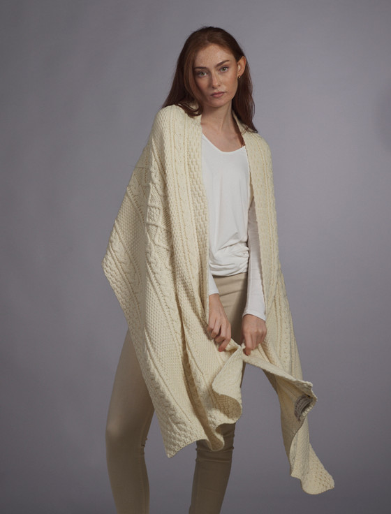 aran cashmere Mc Donald Clan Aran Wrap