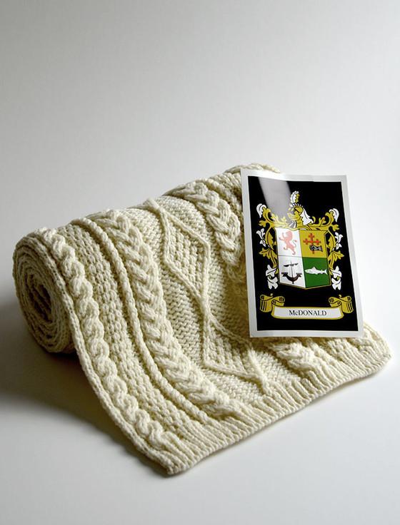 aran cashmere Mc Donald Clan Scarf