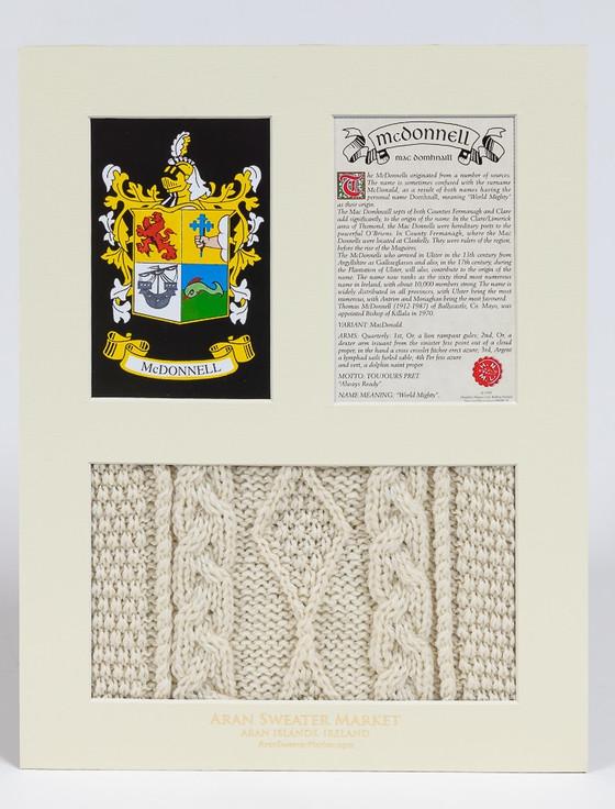Aran Cashmere Mc Donnell Clan Aran & History Display