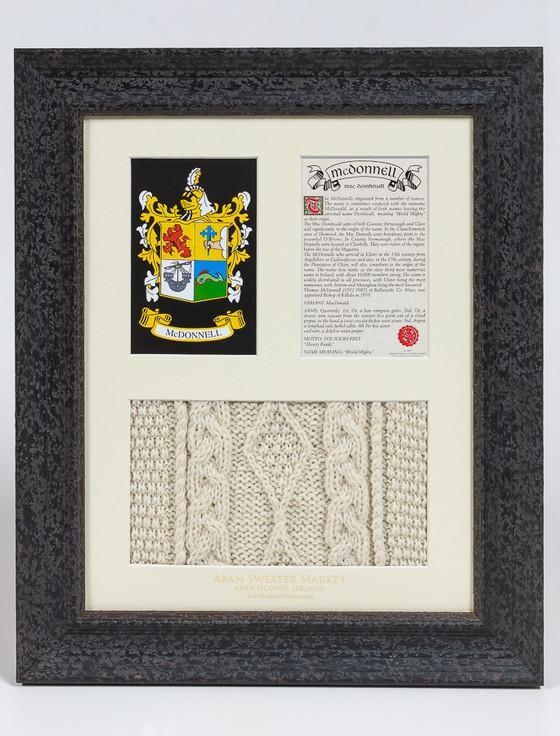 aran cashmere Mc Donnell Clan Aran & History Display