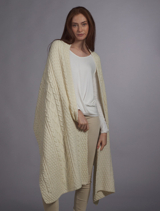 aran cashmere Mc Donnell Clan Aran Wrap