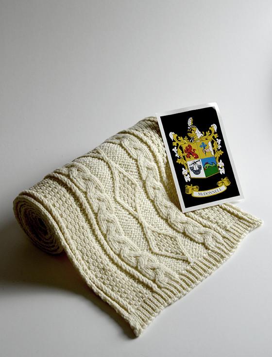 aran cashmere Mc Donnell Clan Scarf