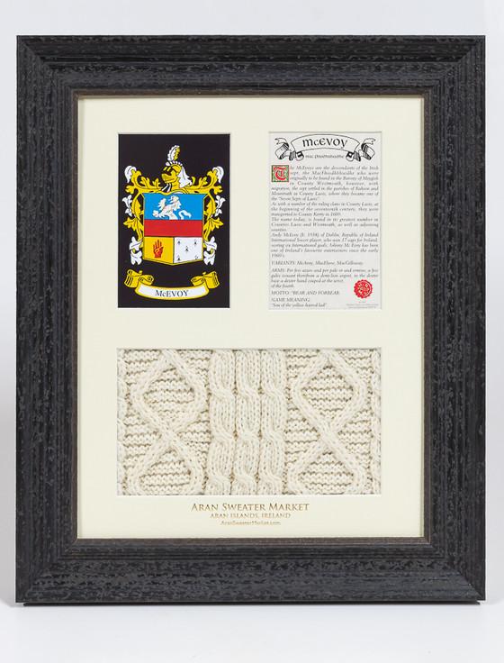 aran cashmere Mc Evoy Clan Aran & History Display