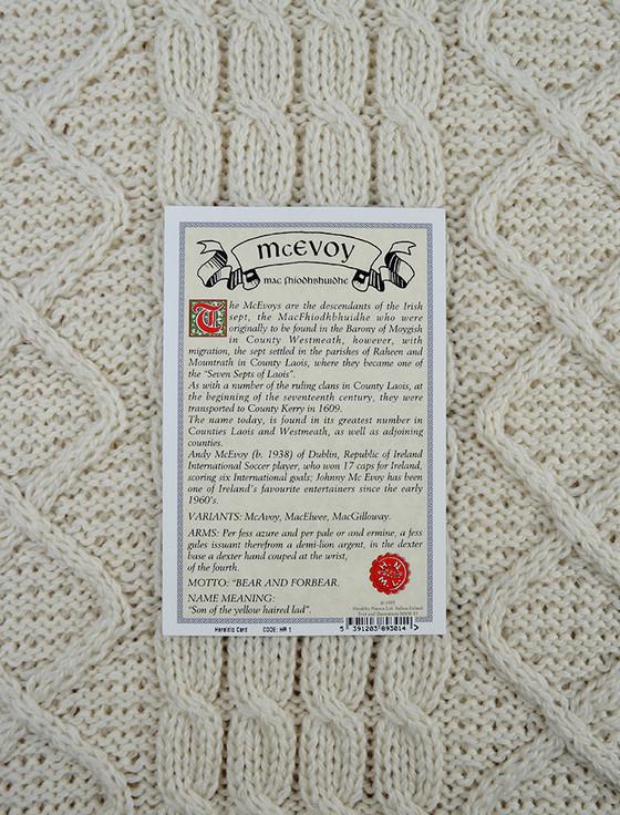 Aran Cashmere Mc Evoy Clan Aran Throw
