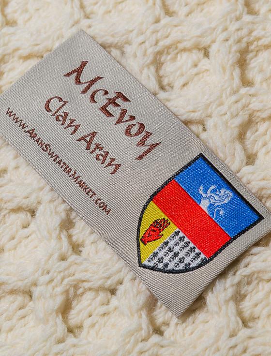 Aran Cashmere Mc Evoy Clan Aran Throw