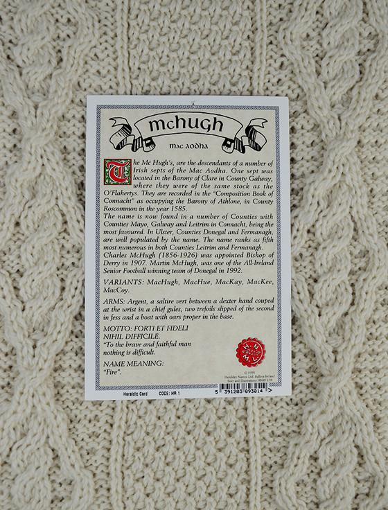 Aran Cashmere Mc Hugh Clan Aran Throw