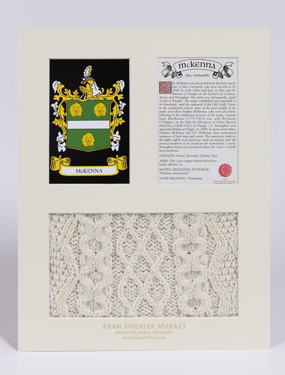 Aran Cashmere Mc Kenna Clan Aran & History Display