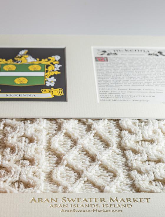 Aran Cashmere Mc Kenna Clan Aran & History Display