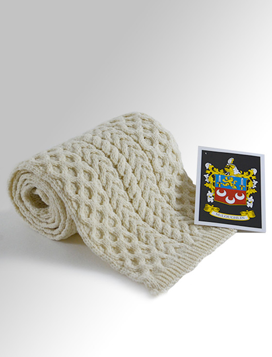 aran cashmere Mc Loughlin Clan Scarf