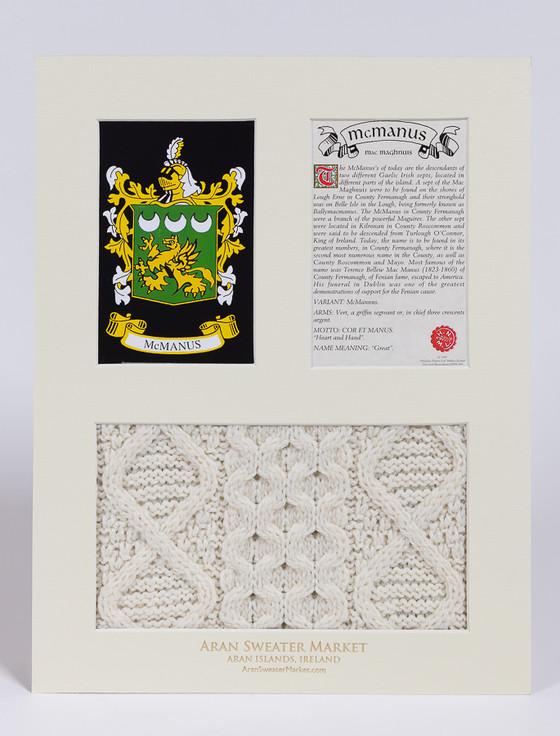 Aran Cashmere Mc Manus Clan Aran & History Display