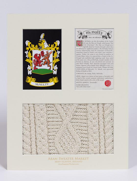 Aran Cashmere Mc Nulty Clan Aran & History Display
