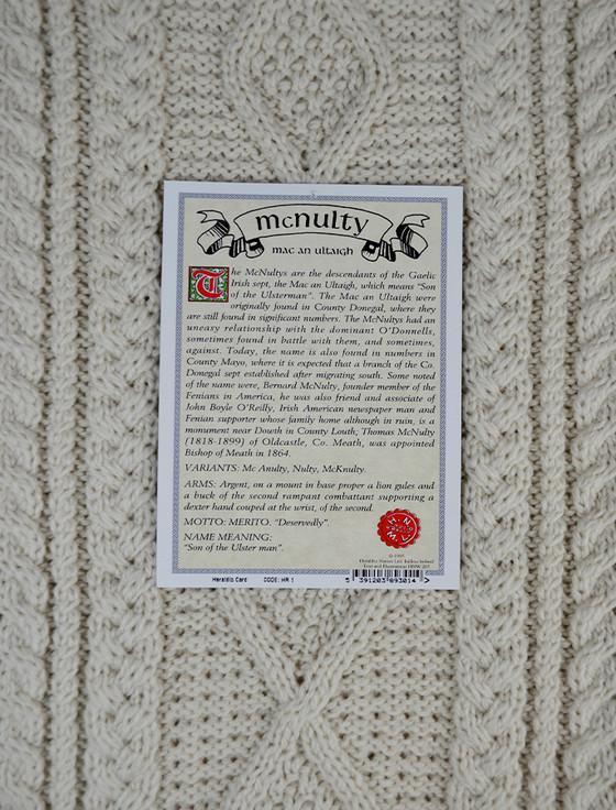 Aran Cashmere Mc Nulty Clan Aran Throw
