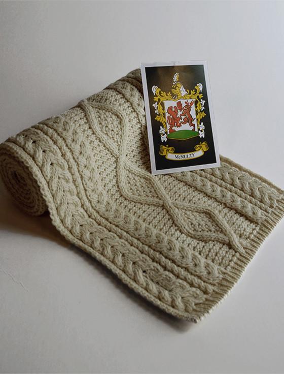 aran cashmere Mc Nulty Clan Scarf