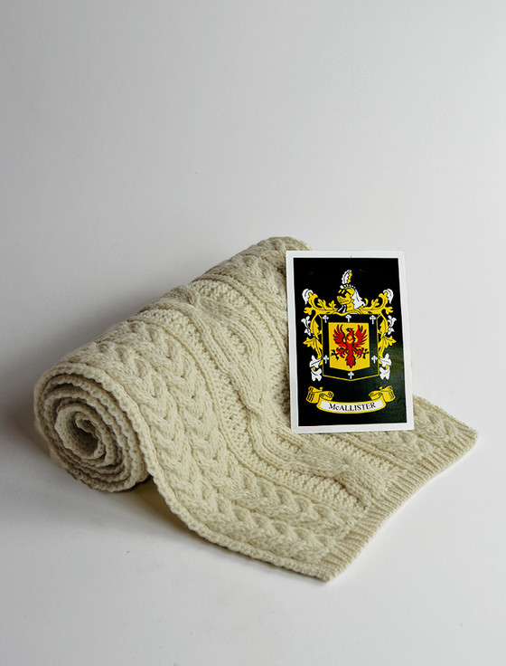 aran cashmere McAllister Clan Scarf