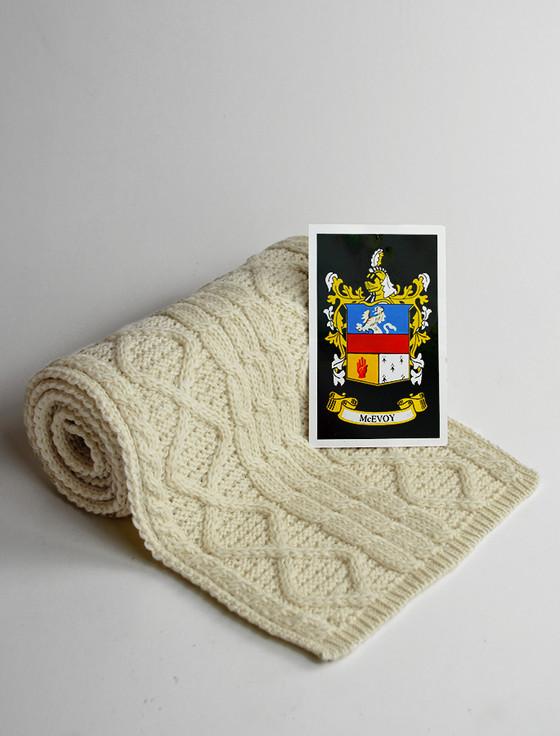 aran cashmere McEvoy Clan Scarf