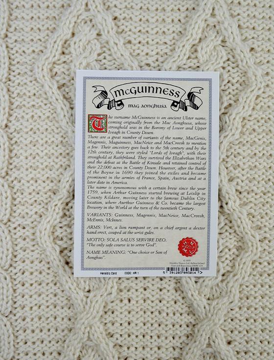 Aran Cashmere McGuinness Clan Scarf