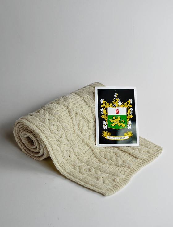 aran cashmere McGuinness Clan Scarf