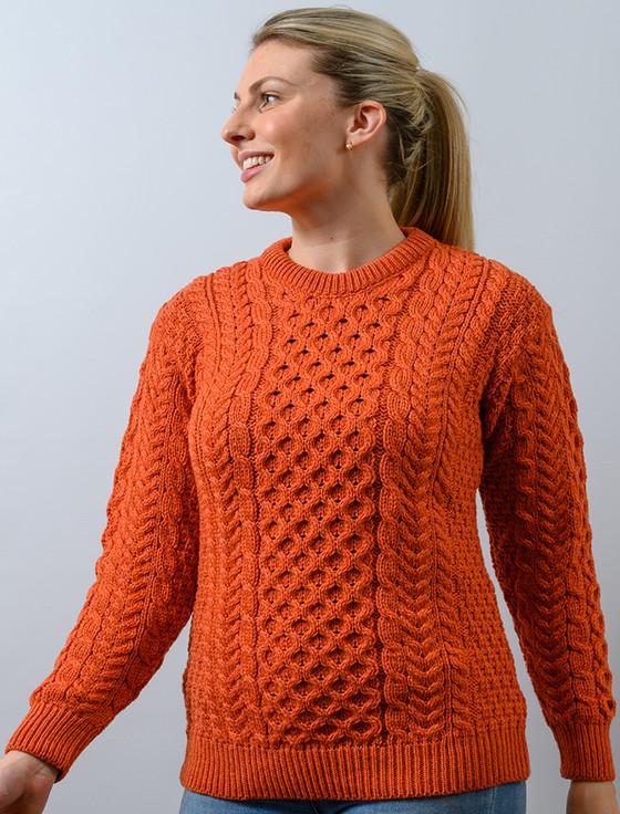 Aran Cashmere Me‎rin‎o Hone‎ycomb Ar‎an Swea‎ter