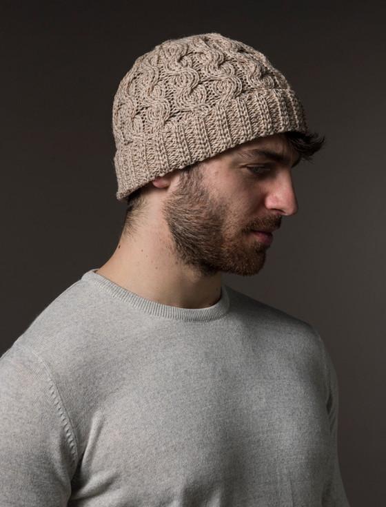 Aran Cashmere Me‎rino Wool Cable Kn‎it Hat