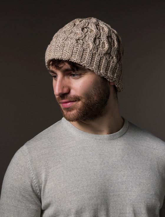 Aran Cashmere Me‎rino Wool Cable Kn‎it Hat